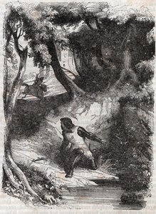 Astolphe on the Edge of a Fountain - Engraving of 1851 from 