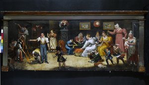 To the Good Father of the Family. Upholsterer-Decorator Sign. Rue Mouffetard, 5th Arrondissement, Paris, circa 1825 (sign) by Unknown artist