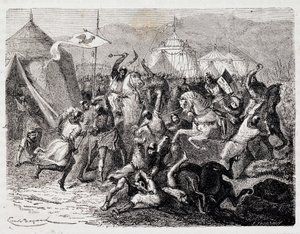 Battle of Mount Cassel - in Histoire de France populaire by Henri Martin, Jouvet, Paris, T.1 by Unknown artist