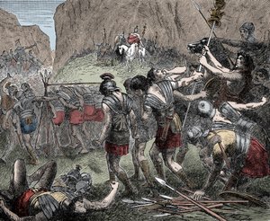 Battle of the Caudine Forks - 321 BC between the Romans and the Samnites during the Second Samnite War by Unknown artist
