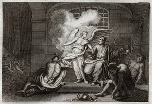 Bible of Royaumont, New Testament: Saint Peter released from prison (illustration from 1811) by Unknown artist