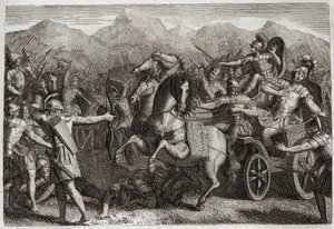 Bible of Royaumont, Old Testament: Death of Ahab by Unknown artist