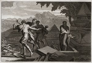 Bible of Royaumont, Old Testament: Death rises. A dead man was dropped by chance at Elisha
