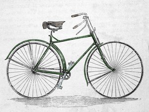 Bicycle model with frame. by Unknown artist