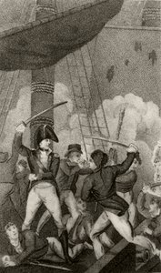 Blackbeard Boarding the Pearl, Commanded by Lieutenant Maynard by Unknown artist