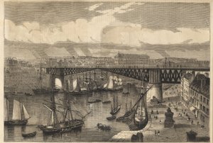 Brest - the big swing bridge in 1864 - National bridge - swing bridge