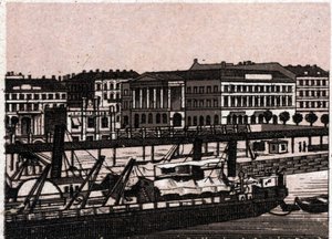 Budapest, Hungary: view of the Danube Quay wharf. in 