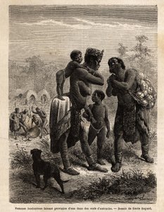 Bushmen Stocking Water in Ostrich Eggs