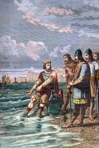 Canute the Great Convinces His Courtiers That He Does Not Have Power to Stem the Tide by Unknown artist