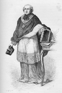 Cardinal Etienne-Charles de Lomenie de Brienne - Etienne de Lomenie de Brienne, French prelate and politician - engraving from L