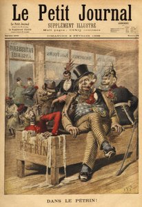 Cartoon on England: French and Russian, at the entrance of an English pastry shop, laughing at English, in the Petrin, with its German ally, because English accumulates diplomatic problems, since the Venezuelan affair, which marks the diplomatic break betw by Unknown artist