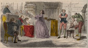 Case of the collar, the trial: Jeanne de Valois-Saint-Remy, Comtesse de La Motte before the Parliament of Paris. Engraving of the 19th century