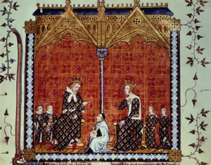 Charles V the Wise and Jeanne de Bourbon, surrounded by their children by Unknown artist