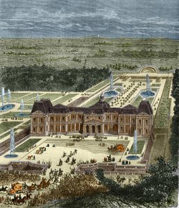 Chateau de Vaux Le Visomte at the time of King Louis XIV. Engraving of the 19th century by Unknown artist