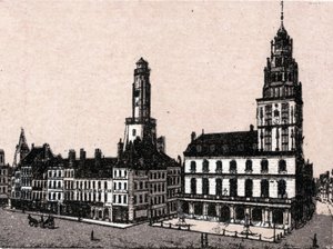 City of Calais: old lighthouse and town hall by Unknown artist