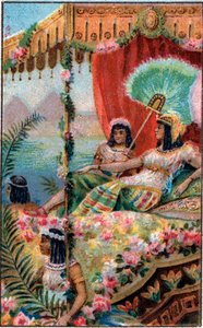 Cleopatra VII Thea Philopator (69-30 BC), Queen of Ancient Egypt, with her servants