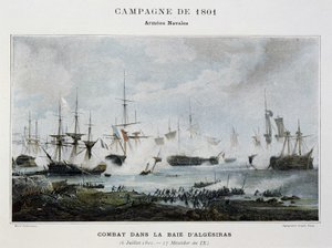 Combat in the Bay of Algesiras by Unknown artist