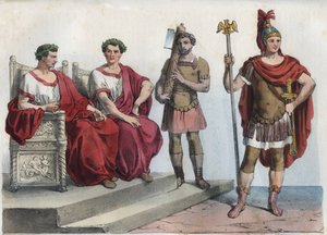 Consul and lictors in ancient Rome - engraving from 
