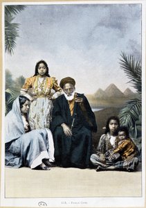 Coptic Family in Egypt - Photochrome, Late 19th Century