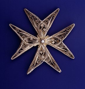 Cross of the Order of Malta, silver filigree, early 19th century by Unknown artist