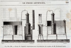 Cutting of the domestic equipment for the production of ice, by Ferdinand Carre - in 