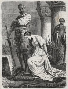 Death of Katherine Howard, Wife of Henry VIII engraving 1864 by Unknown artist