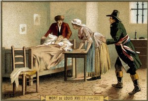 Death of Louis XVII (08/06/1795). 19th century chromolithography