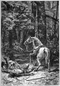 Death of Rufus, William the Red (King William II) killed by an arrow while hunting in the New Forest by Unknown artist