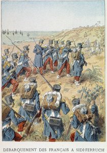 Debarquement des francais à Sidi-Ferruch, Algerie, le 14 juin 1830 - in Histoire de France