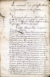 Deliberation of the Council of Prefecture of Guéret (Creuse) of 23 April 1823 by Unknown artist