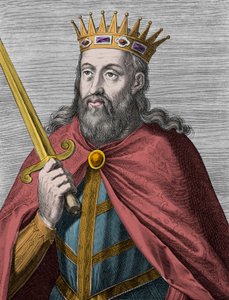 Denis of Portugal (the Farmer King) - Denis I of Portugal (1261-1325) (the Farmer - the King Troubadour - the Father of the Fatherland - the Liberal) - Engraving.