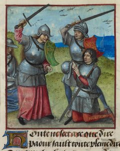 Peur Fighting While Honte Looks On (detail) by Unknown artist
