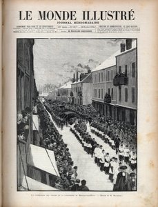 Disaster of the well Sainte Eugenie - The funeral of the victims of the disaster of Montceau les Mines in Burgundy - Engraving in “Le monde illustrious” of 1895 by Unknown artist