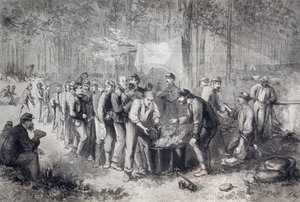 Distributing Rations to North American Military Unit, United States of America, American Civil War