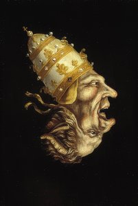 Double Portrait with Pope and Devil (Reversal Image). Around 1600 by Unknown