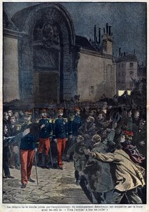 Dreyfus affair: the defeat of the Jewish band by the acquittal of Commander Esterhazy is greeted by the crowd with the cries of 