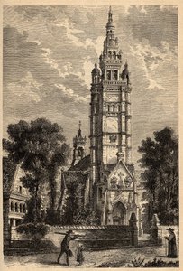 Eglise Notre Dame de Croaz Batz a Roscoff - Finistere - Brittany - engraving in 