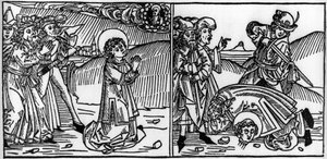 Episode of the life of Saint Donat (died around 355) Engraving from 