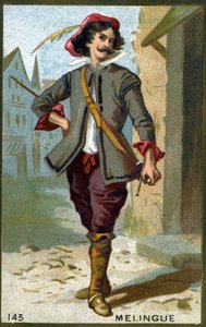 Etienne Marin Mélingue (1808 - 1875), French actor who played the role of Artagnan. Chromolithography of the 19th century by Unknown artist
