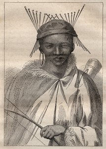 Expedition to the interior of the lands of South Africa (1775) by Anders Sparrman (1748-1820): a Boschiman (Bochiman or San, indigenous to southern Africa) - illustration taken from 