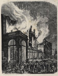 Fire of the Opera de la rue Lepelletier in Paris on October 28 by Unknown artist
