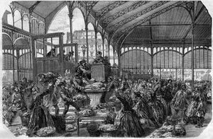 Fish Market - Wholesale Fish Market in Paris in 1870