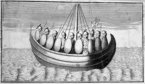 Fleet of Roman soldiers (engraving) by Unknown artist