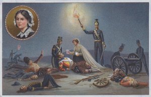 Florence Nightingale Assisting the Wounded and Dying on the Battlefield during the Crimean War