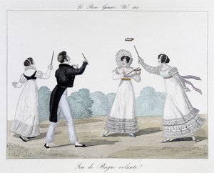 Flying ring game - in The Good Genre, No. 110, early 19th century by Unknown artist