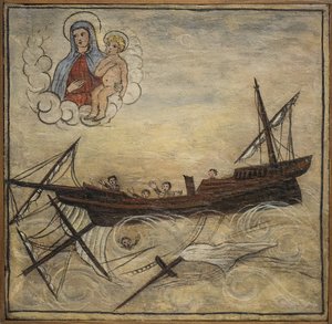 Former voto (ex voto) sailor, popular offer as a pledge of devotion and gratitude of the sailor surviving the dangers of the sea coming from the Church of Carmine, Torre del Greco, near Naples by Unknown artist