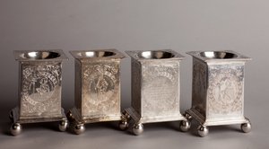 Four saltcellars: Left to the right: 1636