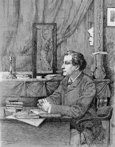 François Coppée (1842-1908), French poet and playwright. Drawing by M.F. Desmoulins. 1885. by Unknown artist