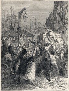French Revolution: triumph of Honore Gabriel Riqueti, Count of Mirabeau (1749-1791) entering the city of Marseille in 1789. Engraving from 1889