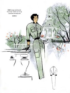 French Fashion, Houndstooth Woollen Dress Design